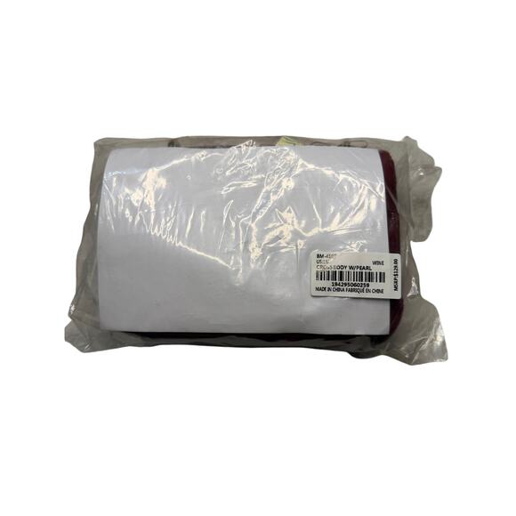 Badgley Mischka Quilted Wine Crossbody Bag NWT | Pearl Handle | $129 MSRP - Picture 6 of 6